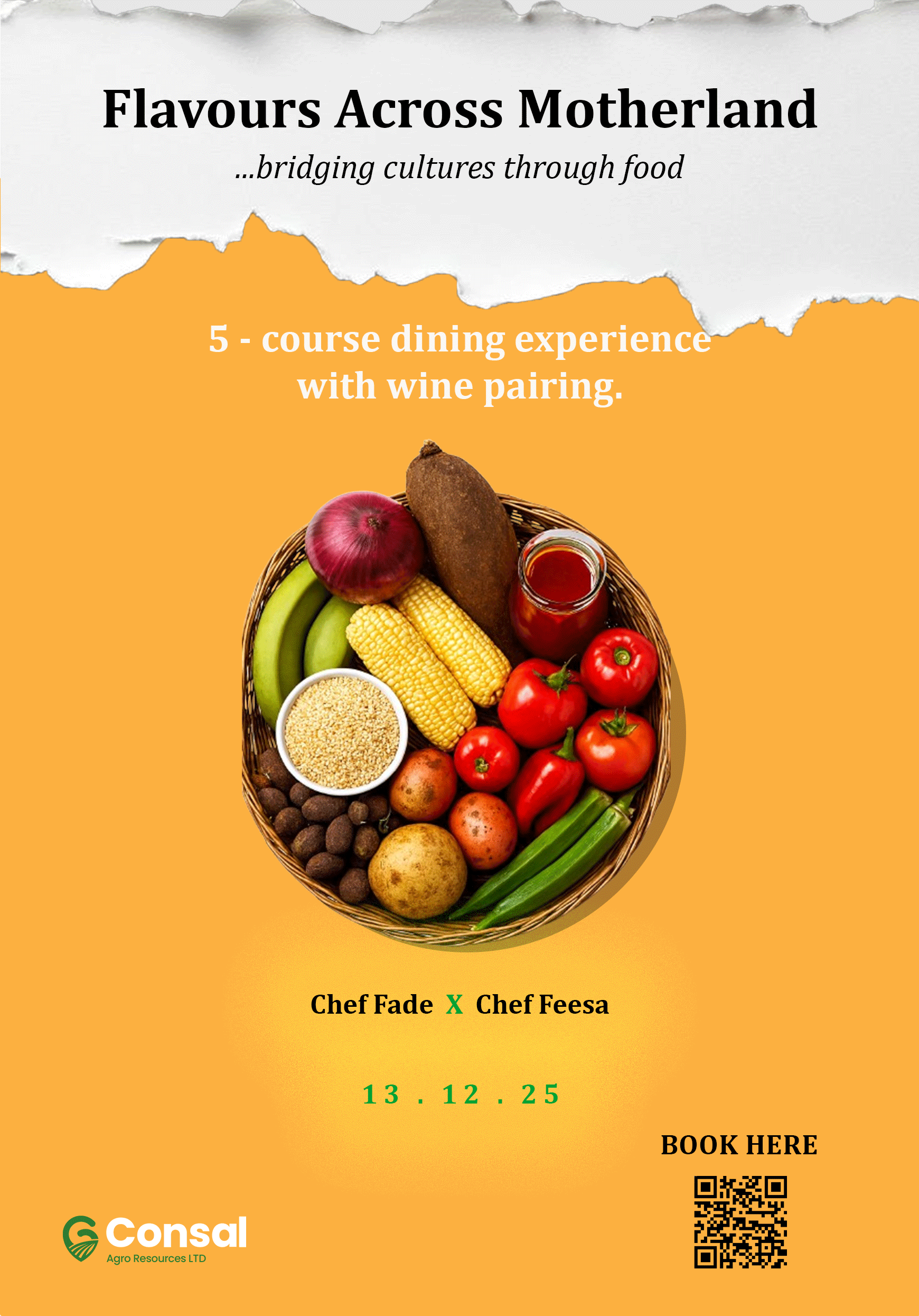 Flavours Across Motherland Event highlighting Chef Feesa's culinary expertise